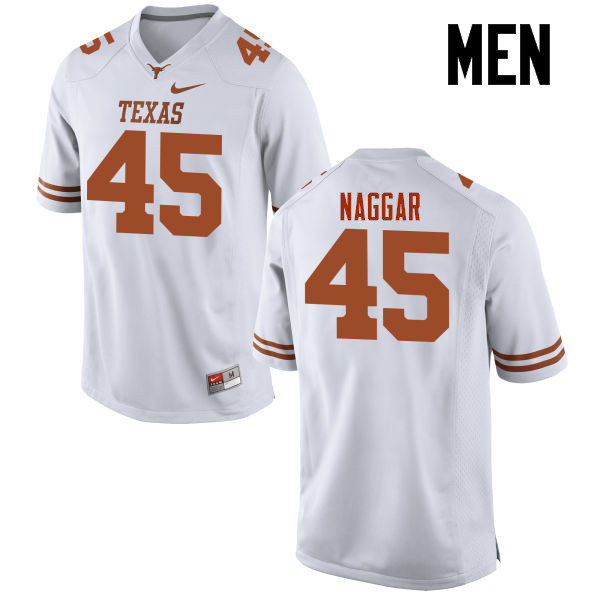 Men #45 Chris Naggar Texas Longhorns College Football Jerseys-White - Click Image to Close